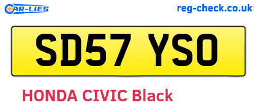 SD57YSO are the vehicle registration plates.