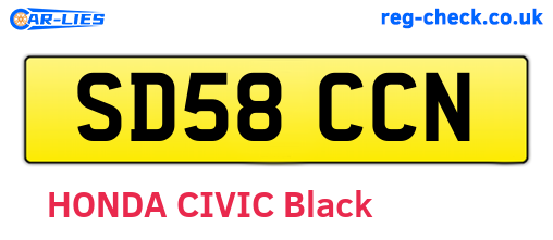 SD58CCN are the vehicle registration plates.