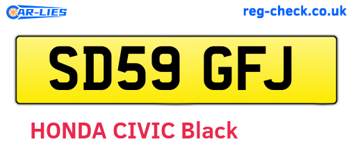 SD59GFJ are the vehicle registration plates.