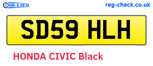 SD59HLH are the vehicle registration plates.