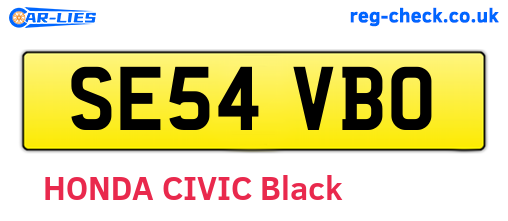 SE54VBO are the vehicle registration plates.