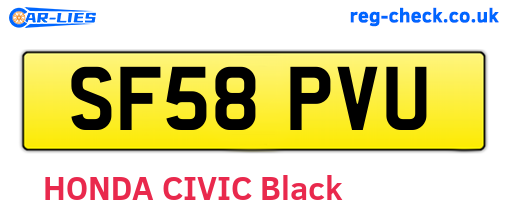SF58PVU are the vehicle registration plates.