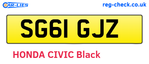 SG61GJZ are the vehicle registration plates.