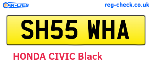 SH55WHA are the vehicle registration plates.