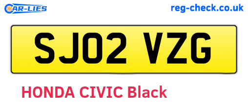SJ02VZG are the vehicle registration plates.