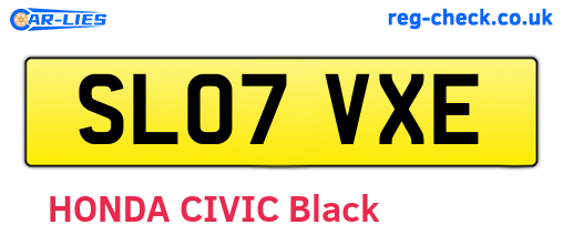 SL07VXE are the vehicle registration plates.