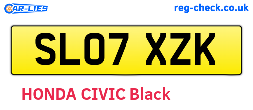 SL07XZK are the vehicle registration plates.