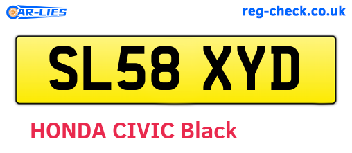 SL58XYD are the vehicle registration plates.