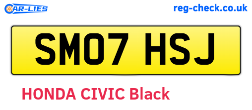 SM07HSJ are the vehicle registration plates.