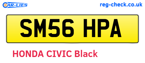 SM56HPA are the vehicle registration plates.