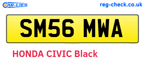 SM56MWA are the vehicle registration plates.