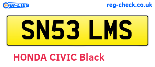 SN53LMS are the vehicle registration plates.