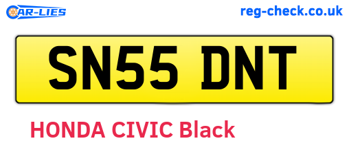 SN55DNT are the vehicle registration plates.