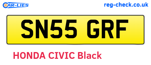 SN55GRF are the vehicle registration plates.