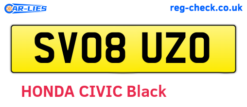 SV08UZO are the vehicle registration plates.