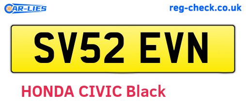 SV52EVN are the vehicle registration plates.