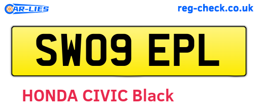 SW09EPL are the vehicle registration plates.