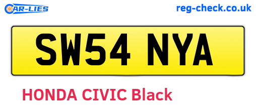 SW54NYA are the vehicle registration plates.