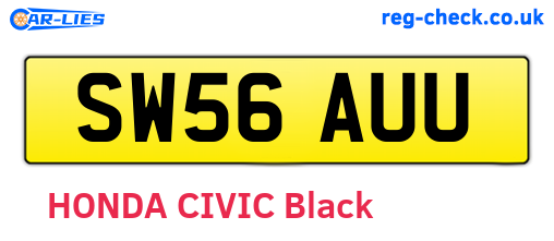 SW56AUU are the vehicle registration plates.