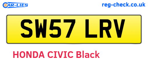 SW57LRV are the vehicle registration plates.
