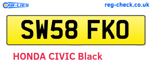 SW58FKO are the vehicle registration plates.