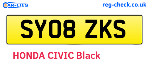 SY08ZKS are the vehicle registration plates.