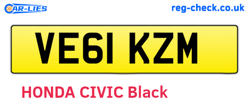 VE61KZM are the vehicle registration plates.
