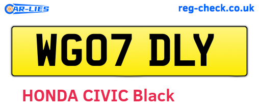 WG07DLY are the vehicle registration plates.