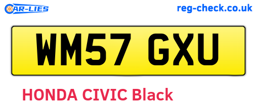 WM57GXU are the vehicle registration plates.