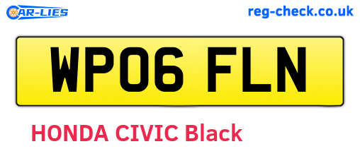 WP06FLN are the vehicle registration plates.