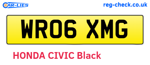WR06XMG are the vehicle registration plates.