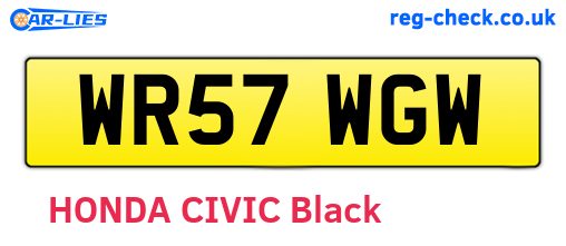 WR57WGW are the vehicle registration plates.