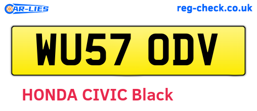 WU57ODV are the vehicle registration plates.