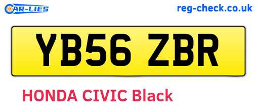 YB56ZBR are the vehicle registration plates.