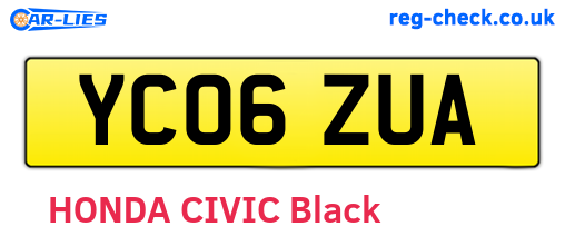 YC06ZUA are the vehicle registration plates.