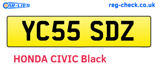 YC55SDZ are the vehicle registration plates.