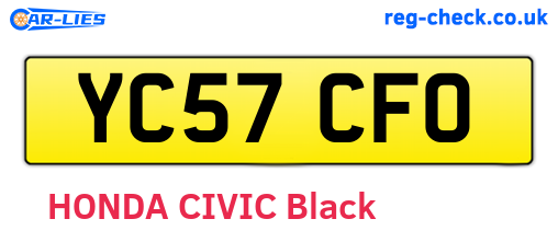 YC57CFO are the vehicle registration plates.