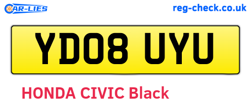 YD08UYU are the vehicle registration plates.