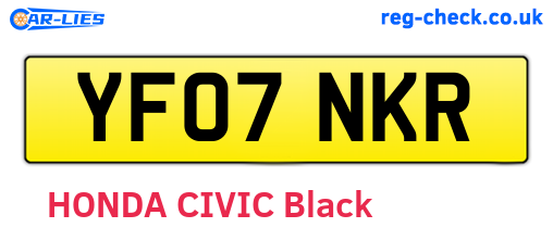 YF07NKR are the vehicle registration plates.