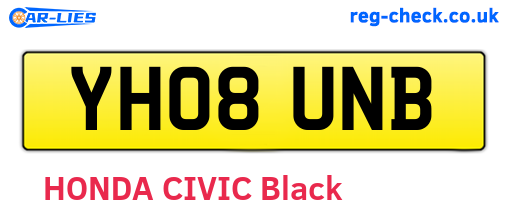 YH08UNB are the vehicle registration plates.
