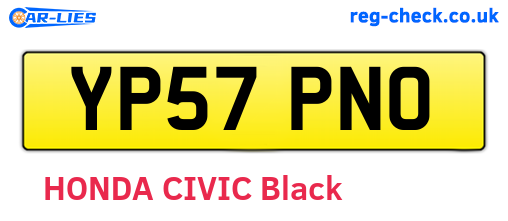 YP57PNO are the vehicle registration plates.