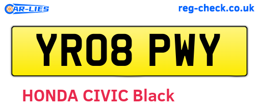 YR08PWY are the vehicle registration plates.