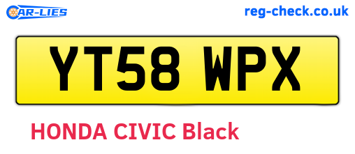 YT58WPX are the vehicle registration plates.