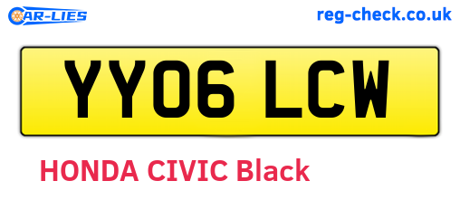 YY06LCW are the vehicle registration plates.