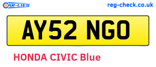 AY52NGO are the vehicle registration plates.