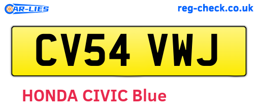 CV54VWJ are the vehicle registration plates.