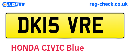 DK15VRE are the vehicle registration plates.