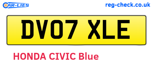 DV07XLE are the vehicle registration plates.