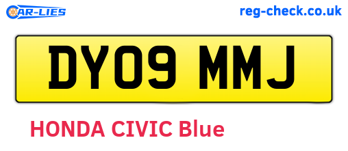 DY09MMJ are the vehicle registration plates.