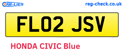 FL02JSV are the vehicle registration plates.